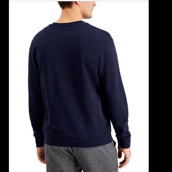 HUGO BOSS Men’s Flame Logo Sweat Shirt  Dark Blue - Picture 7 of 10